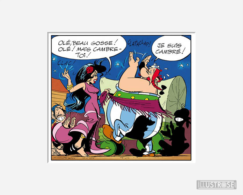 Affiche d'art décorative BD Astérix d'Albert Uderzo 'Olé' - Illustrose
