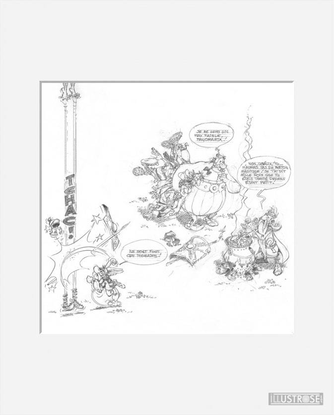 Affiche d'art décorative BD Astérix d'Albert Uderzo 'La potion magique' - Illustrose