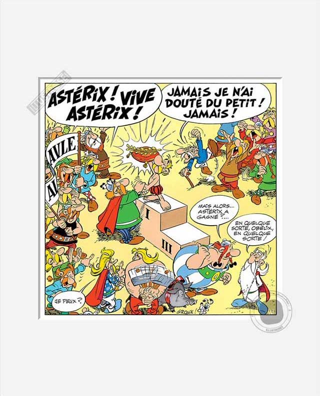 Digigraphie affiche d'art décorative BD Astérix d'Albert Uderzo 'Vive Astérix' - Illustrose
