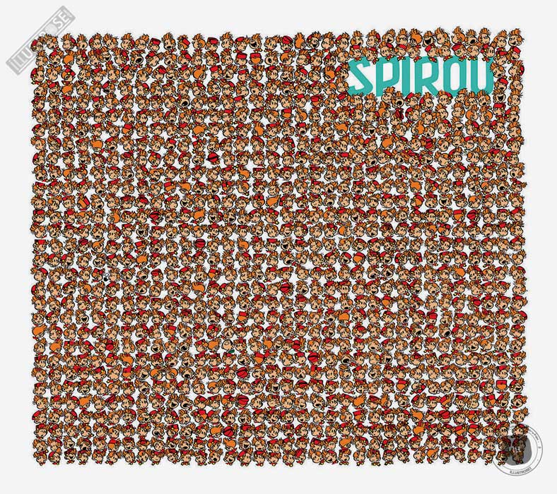Affiche d'art poster BD 'Spirou, les 1000 têtes' - Illustrose