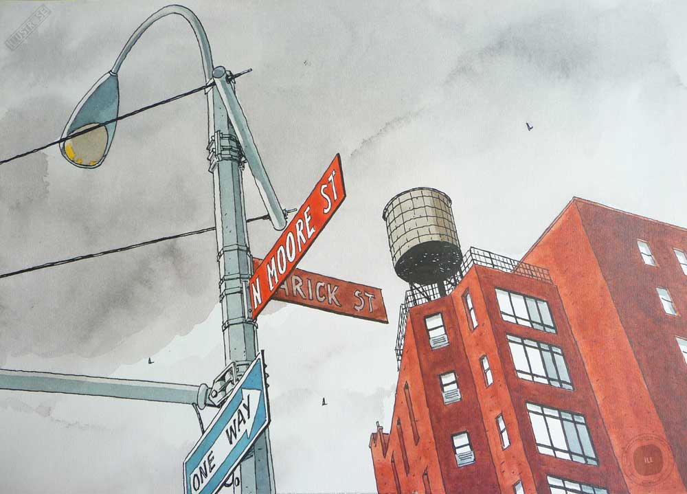 Affiche d'art de André Juillard 'N.Moore street' - Illustrose