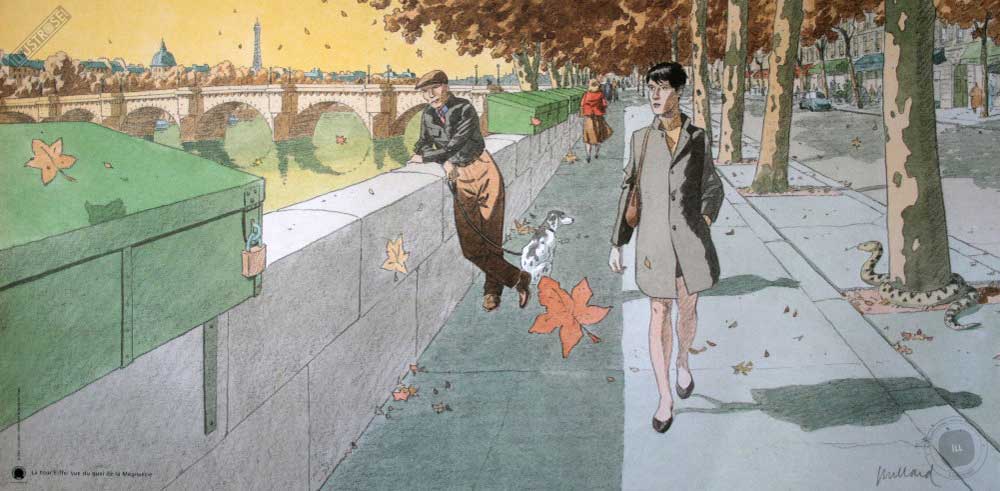Affiche d'art André Juillard 'Une vue de la tour eiffel' - Illustrose