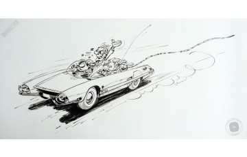 Affiche d'art 'Spirou et Fantasio, Turbotraction' - André Franquin