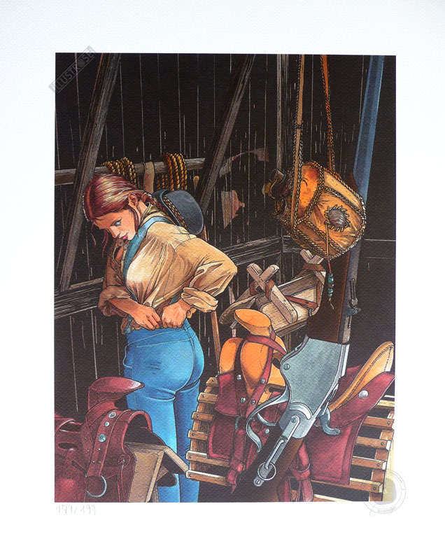 Affiche d'art BD Les passagers du vent 'La petite fille bois caïman' - Illustrose