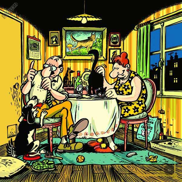 Affiche BD de Frank Margerin 'Nos amis les bêtes' - Illustrose