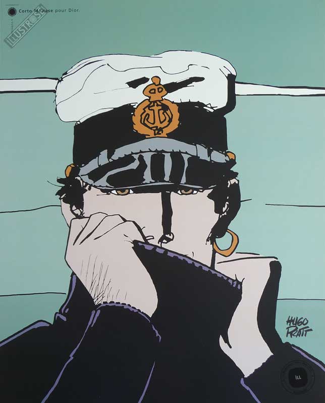 Affiche BD Corto Maltese de Hugo Pratt 'Dior vert' - Illustrose