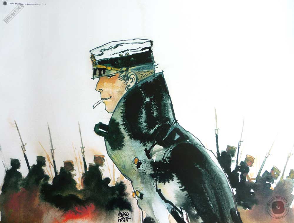 Affiche BD Corto Maltese de Hugo Pratt 'La jeunesse' - Illustrose