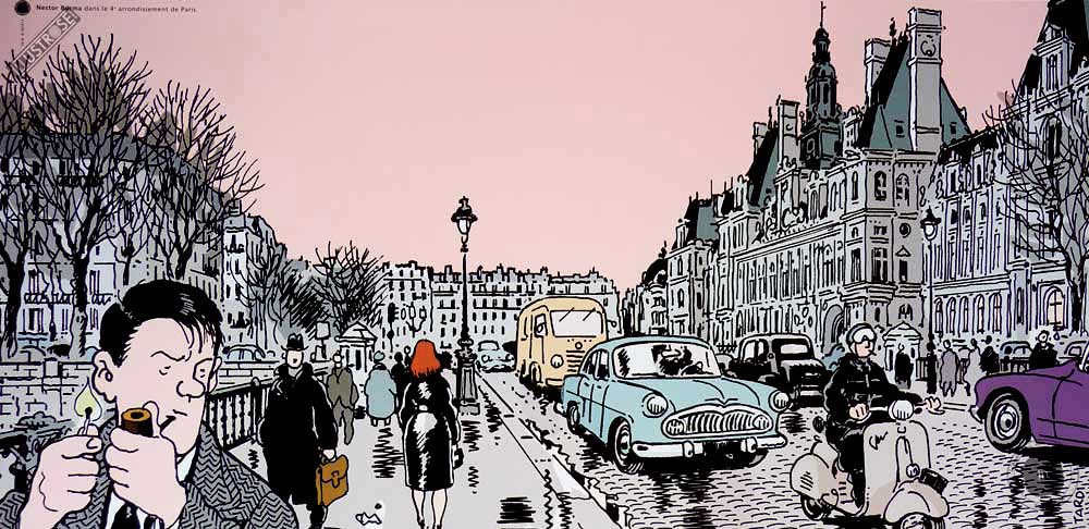 Affiche BD Nestor Burma de Tardi '4è arr. de Paris' - Illustrose