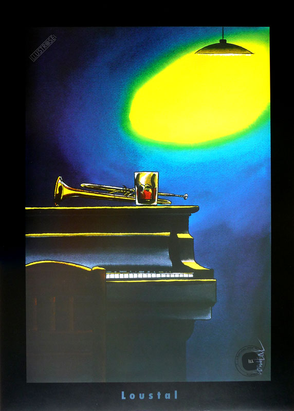 Affiche d'art illustration de Loustal 'Piano' - Illustrose