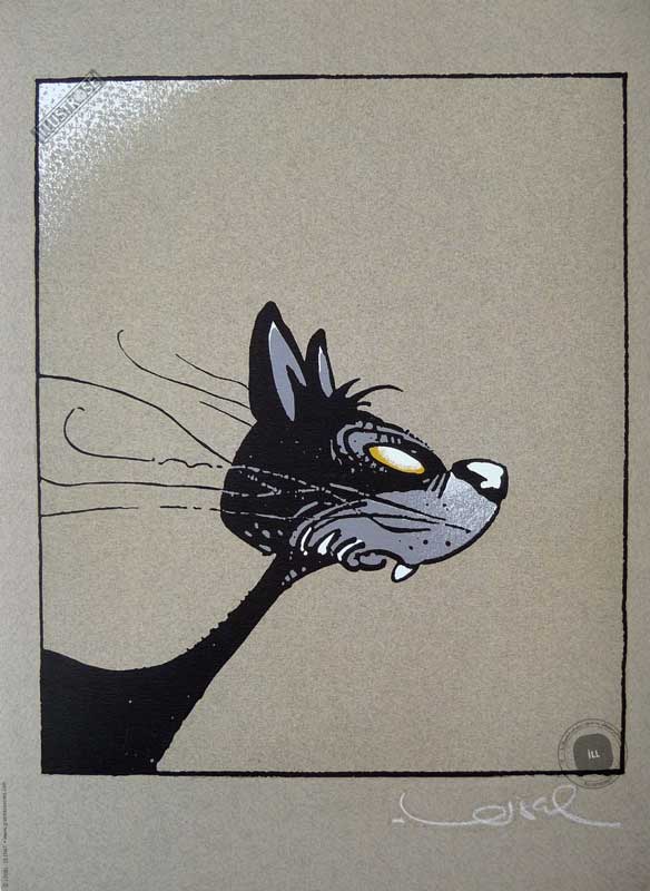 Sérigraphie illustration  Régis Loisel 'Le chat' - Illustrose