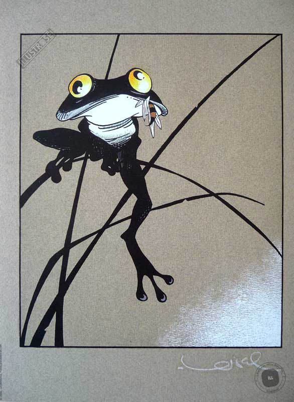 Sérigraphie illustration  Régis Loisel 'La grenouille' - Illustrose