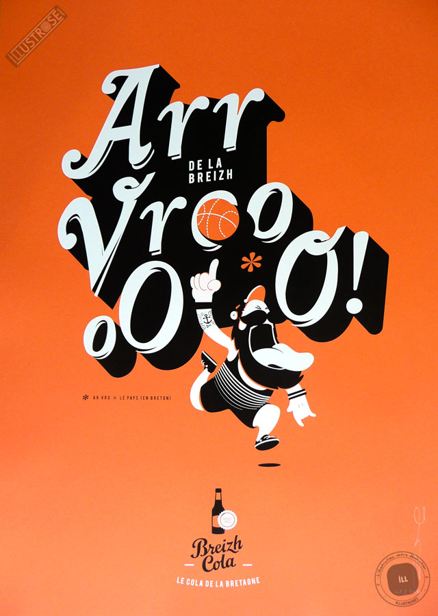 Sérigraphie illustration signée Zig by Dezzig, 'Breizh Cola' - Illustrose