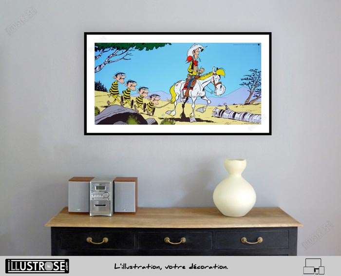 Affiche d'art poster BD Lucky Luke et les Dalton de Achdé - Illustrose