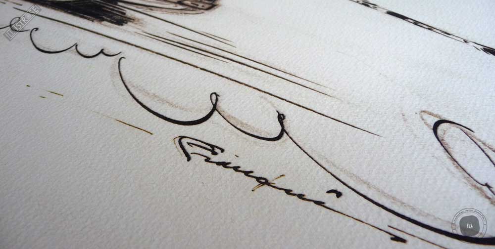 Affiche poster illustration BD signé et encadré André Franquin, 'Spirou et Fantasio, Turbotraction' sur papier d'art - Illustrose
