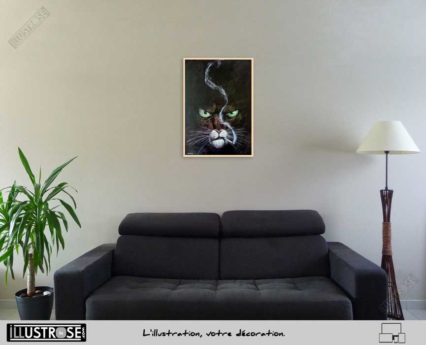 Affiche BD encadrée Blacksad 'Portrait à la cigarette' Juanjo Guarnido - Illustrose