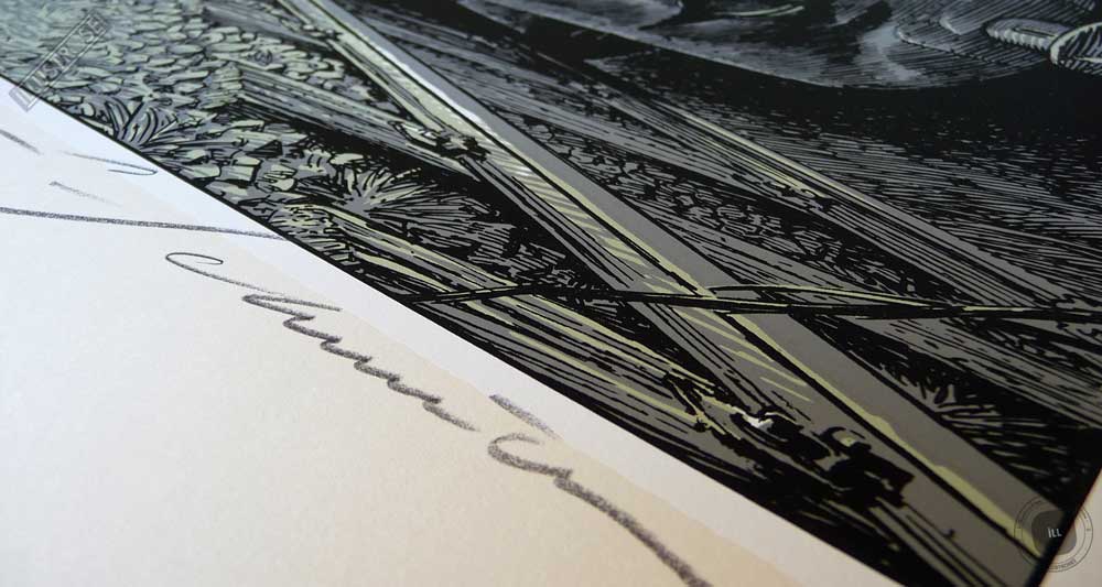Sérigraphie signée et encadrée François Schuiten & Laurent Durieux, 'La type 12, Halte en forêt' sur papier d'art - Illustrose
