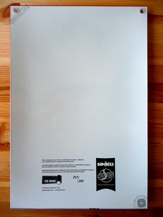 Plaque émaillées para BD Coustoon déco 'Spirou et le Marsupilami - Z comme zorglub' de Franquin - Illustrose